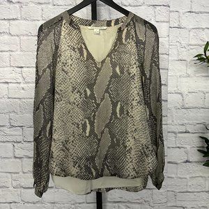 Diane Von Furstenberg SNAKESKIN SILK BLOUSE